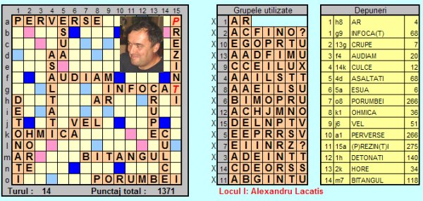 Scrabble Anticipatie. Solutie: Al. Lăcătîş